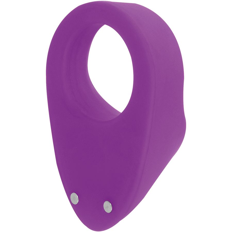 Anneau pénien violet, ouverture ovale. Deux points argentés en bas.