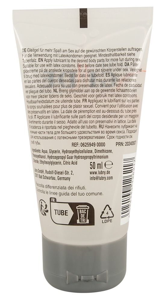 Just Glide Performance glijmiddel tube, Water + Siliconen.