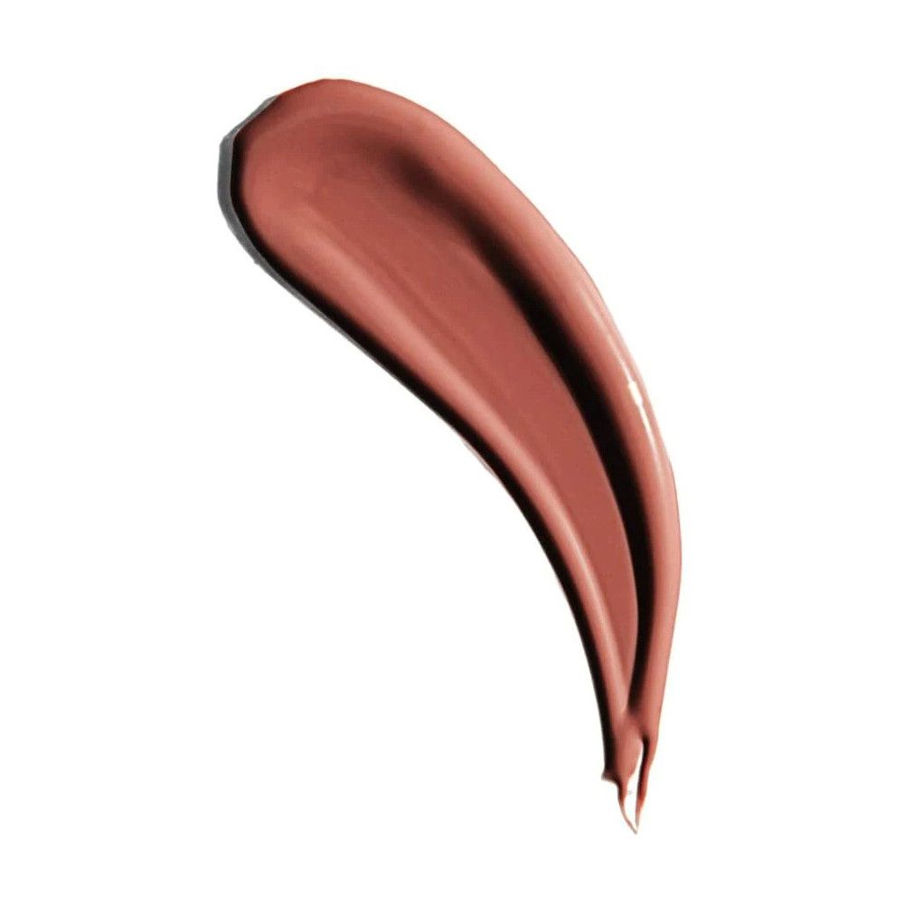 Kleurstaal van een lipproduct. Roze, glanzende tint. Op witte achtergrond.