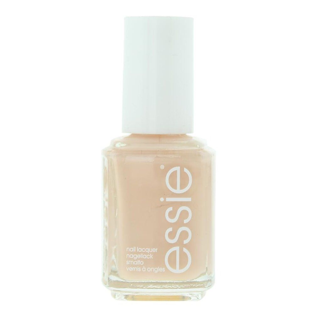 Essie vernis à ongles pêche clair avec capuchon blanc.