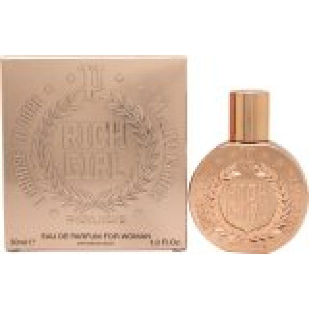 Boîte et flacon de parfum rose dorée avec "Rich Girl" en relief, logo "Police" et couronne de laurier. 30ml d'Eau de Parfum.