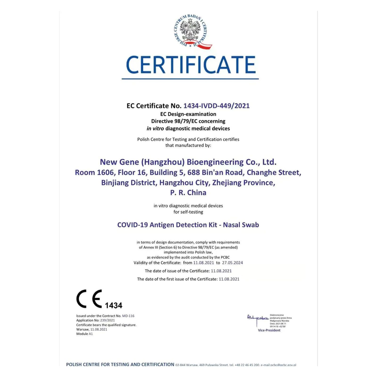 NEWGENE COVID-19 Antigen Test Corona Zelftest CE 1434 - Sneltest