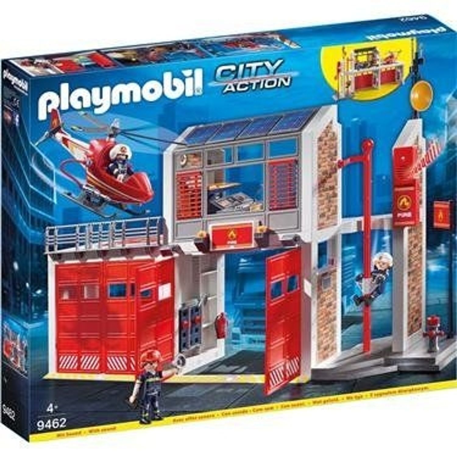playmobil 9462 City Action Grande caserne de pompiers, jeu de construction (avec alarme incendie)