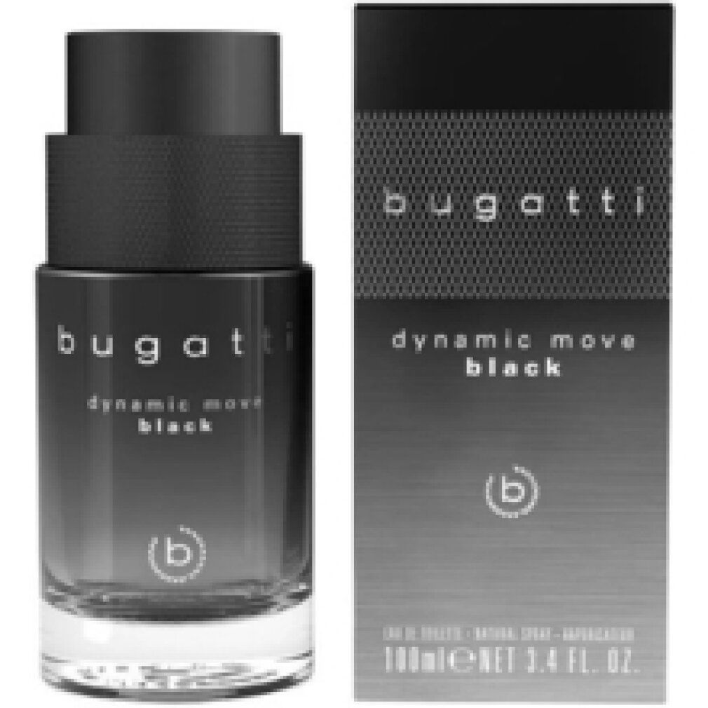 Bugatti Dynamic Move Black Eau de Toilette flacon en verpakking.