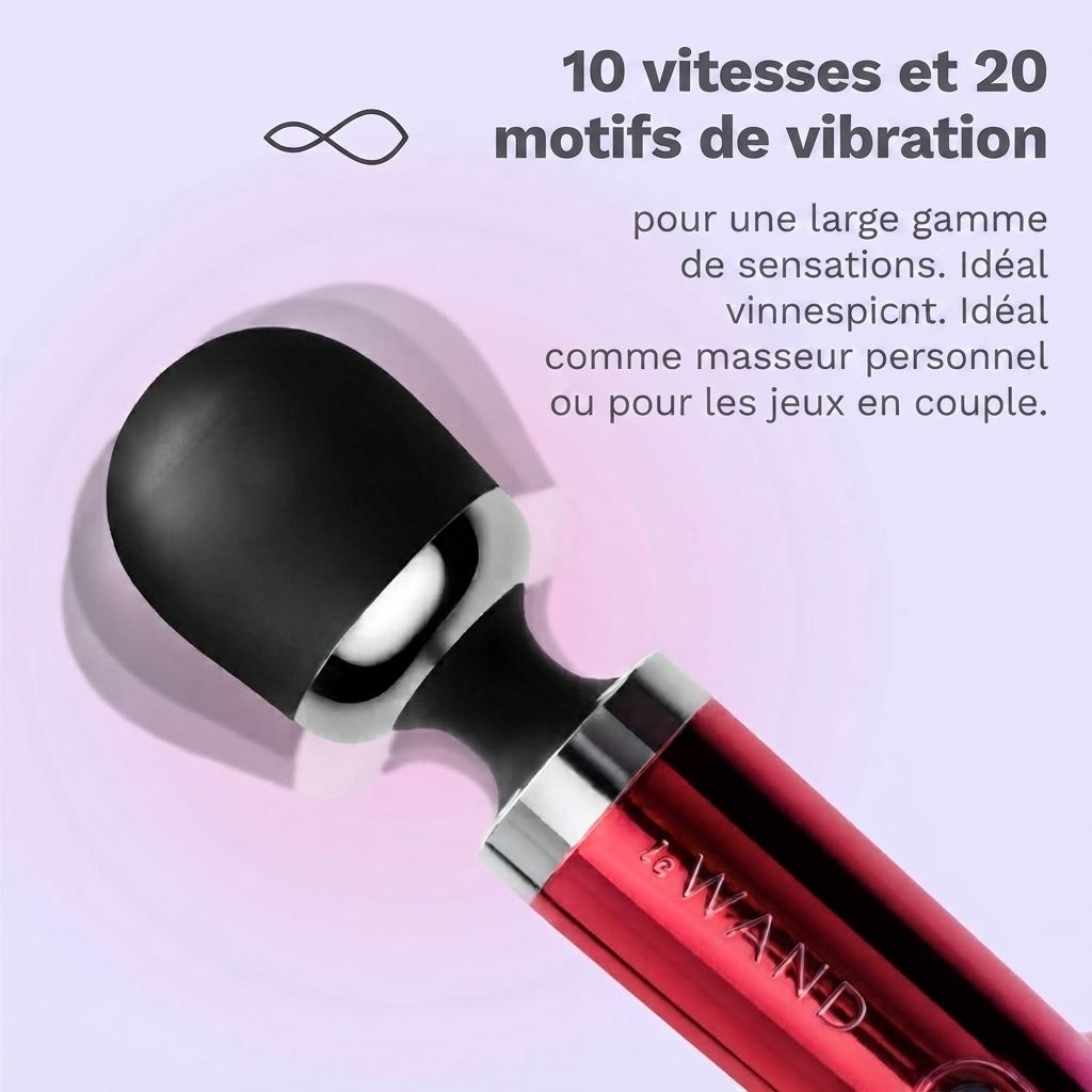 Masseur « Diecast Plug-In », rouge-violet, avec 10 vitesses.