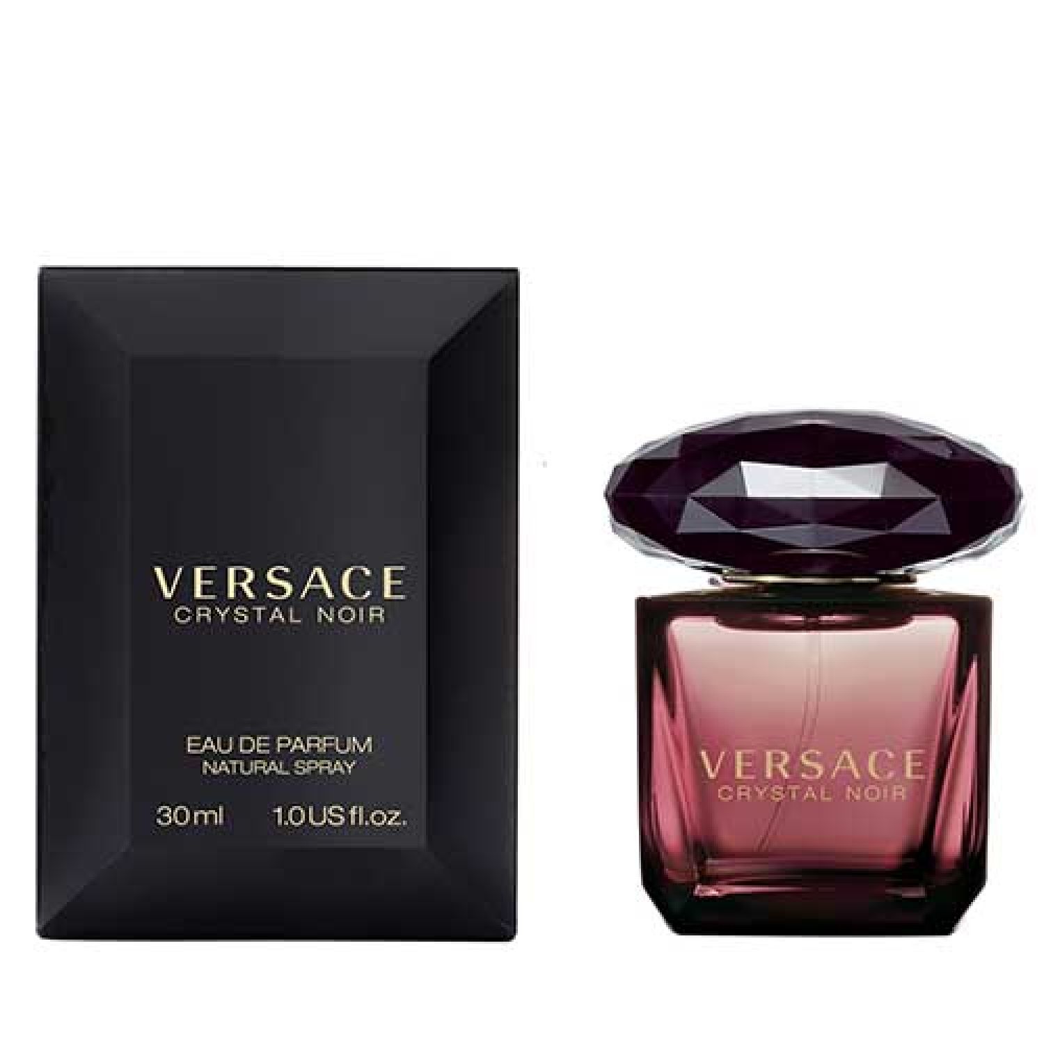 Versace Crystal Noir Eau de Parfum 30ml flesje en zwarte verpakking.