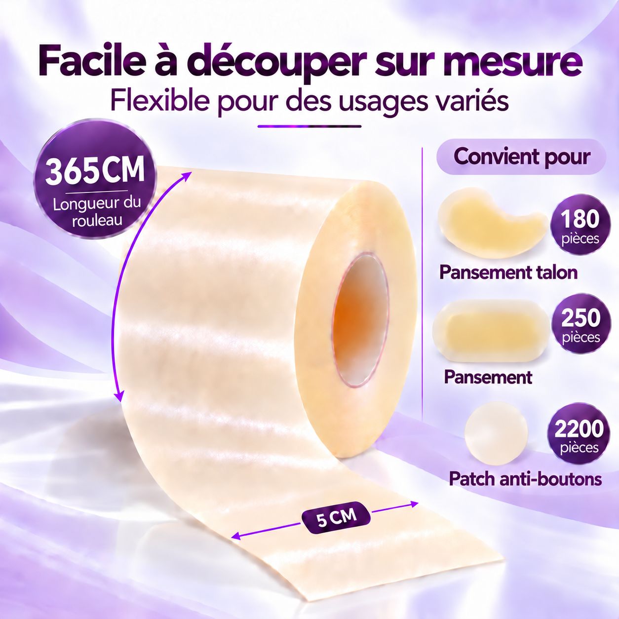 Protège pendant la guérison. Couverture fine et respirante pour le confort.