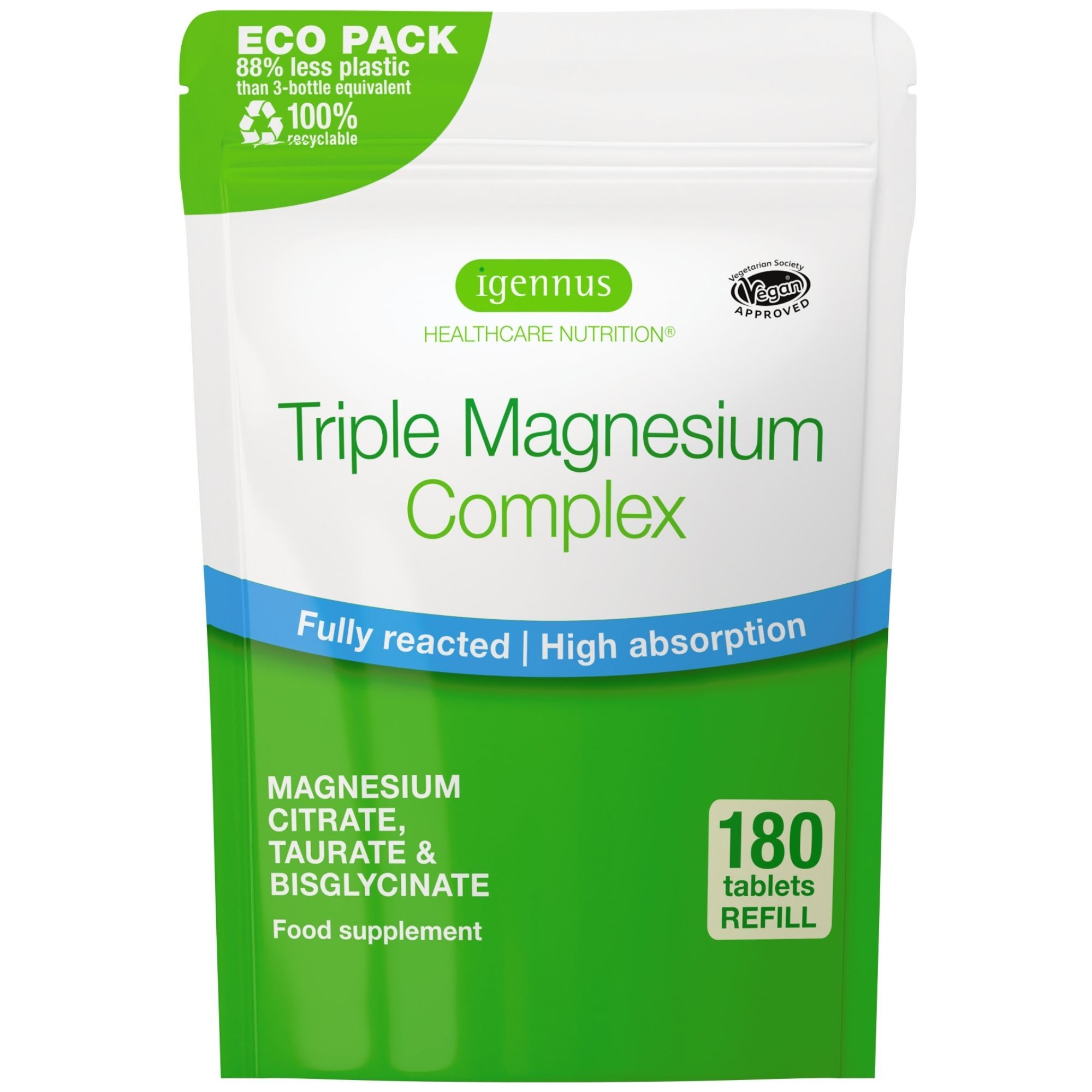 Igennus Magnesium Komplex zak met 180 tabletten.