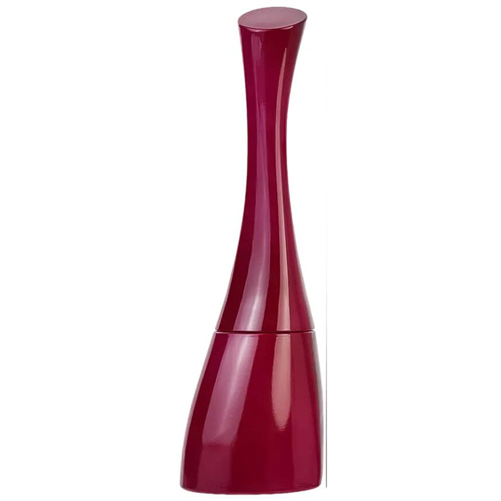 Rode fles. Gebogen vorm. Fles met rode dop. Verticale weergave.