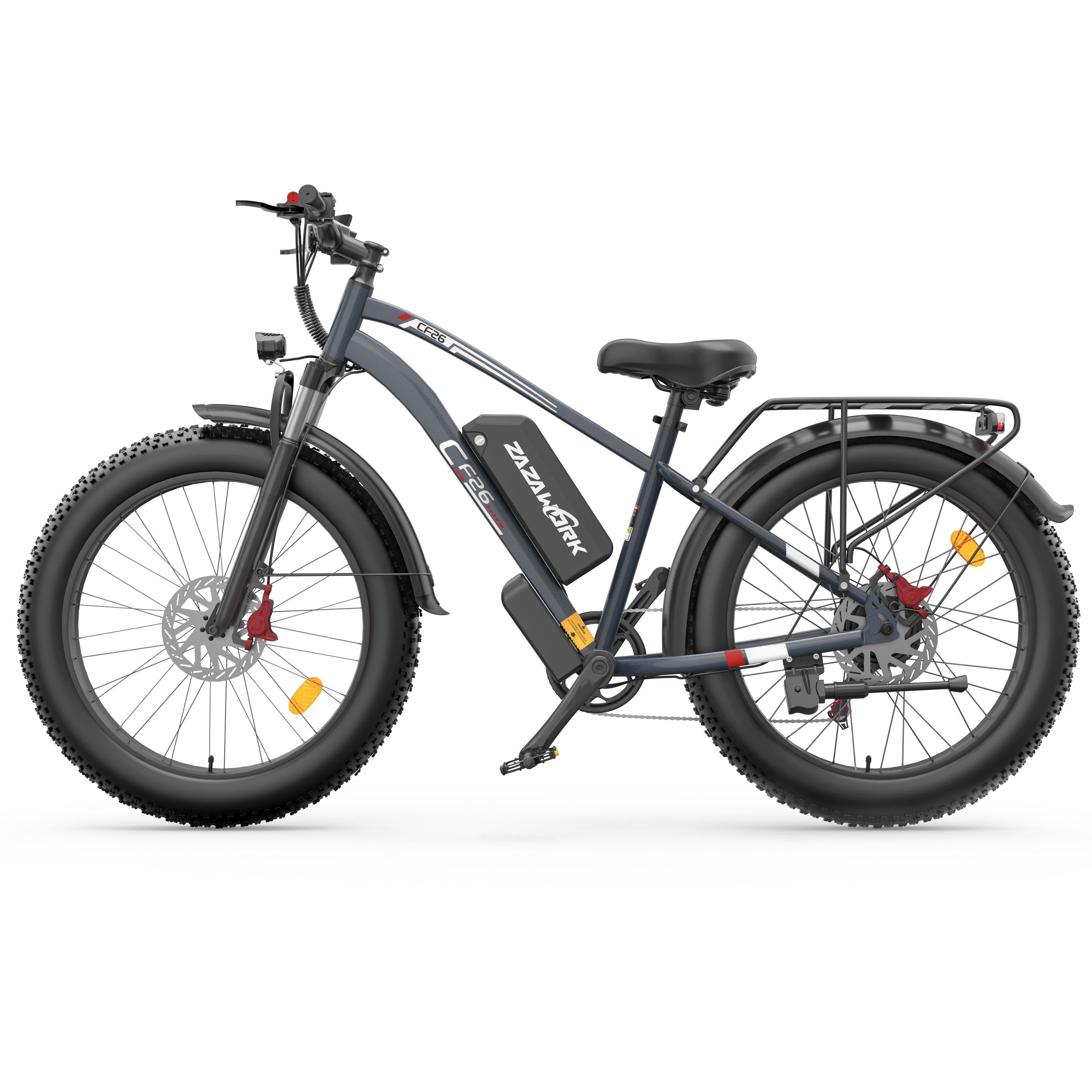 ZAZAWORK CF26 Elektrische fiets voor volwassenen, 48V 20AH accu, hydraulische schijfremmen