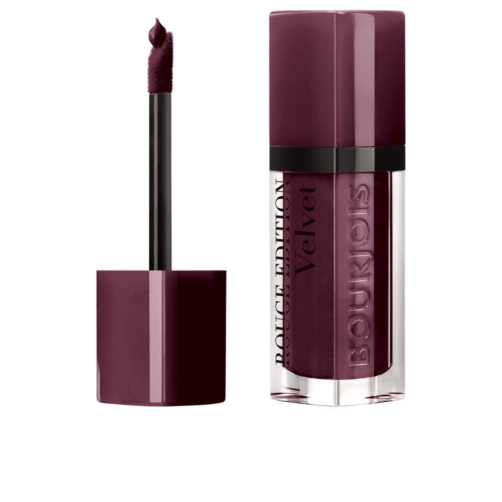 Rouge à lèvres avec applicateur. Flacon avec inscription Bourjois Rouge Edition Velvet. Couleur : Berry Chic.