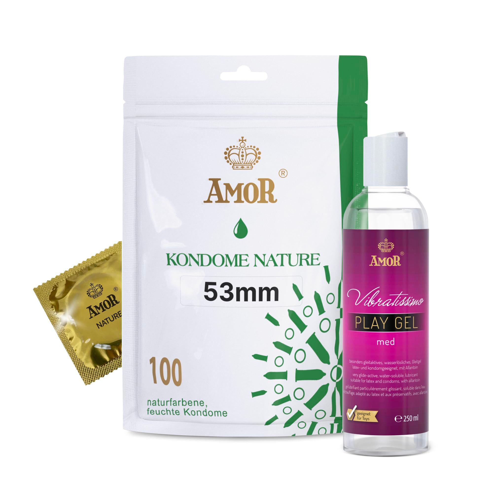 AMOR Nature Condooms + PlayGel Natural Set