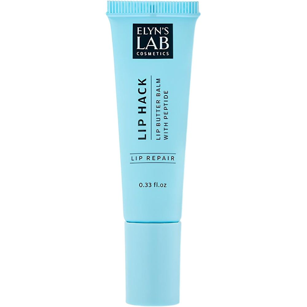 ELYN'S LAB Lip Hack lippenbalsem in lichtblauwe tube met applicator.