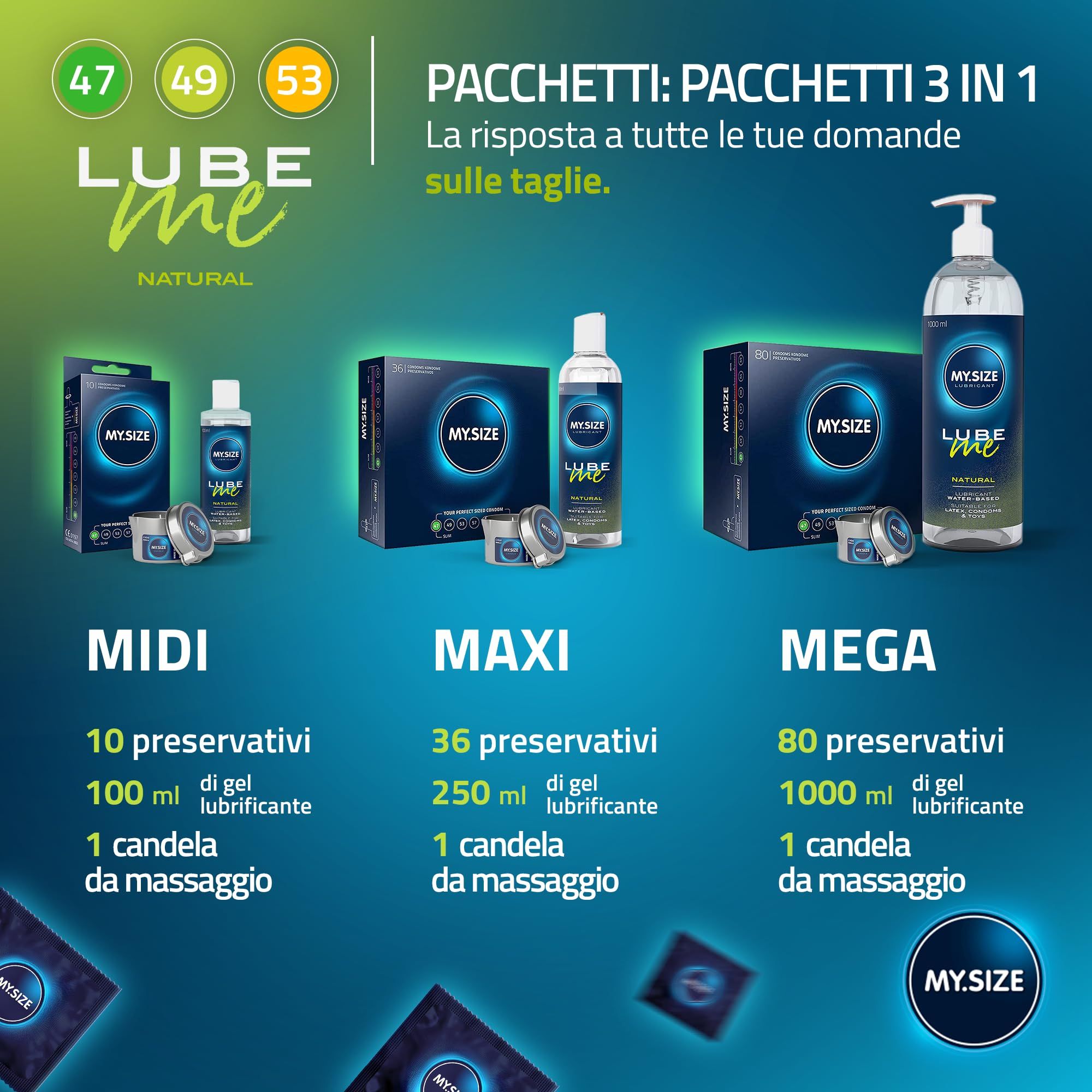 MY.SIZE Préservatifs + LUBE ME Natural Set
