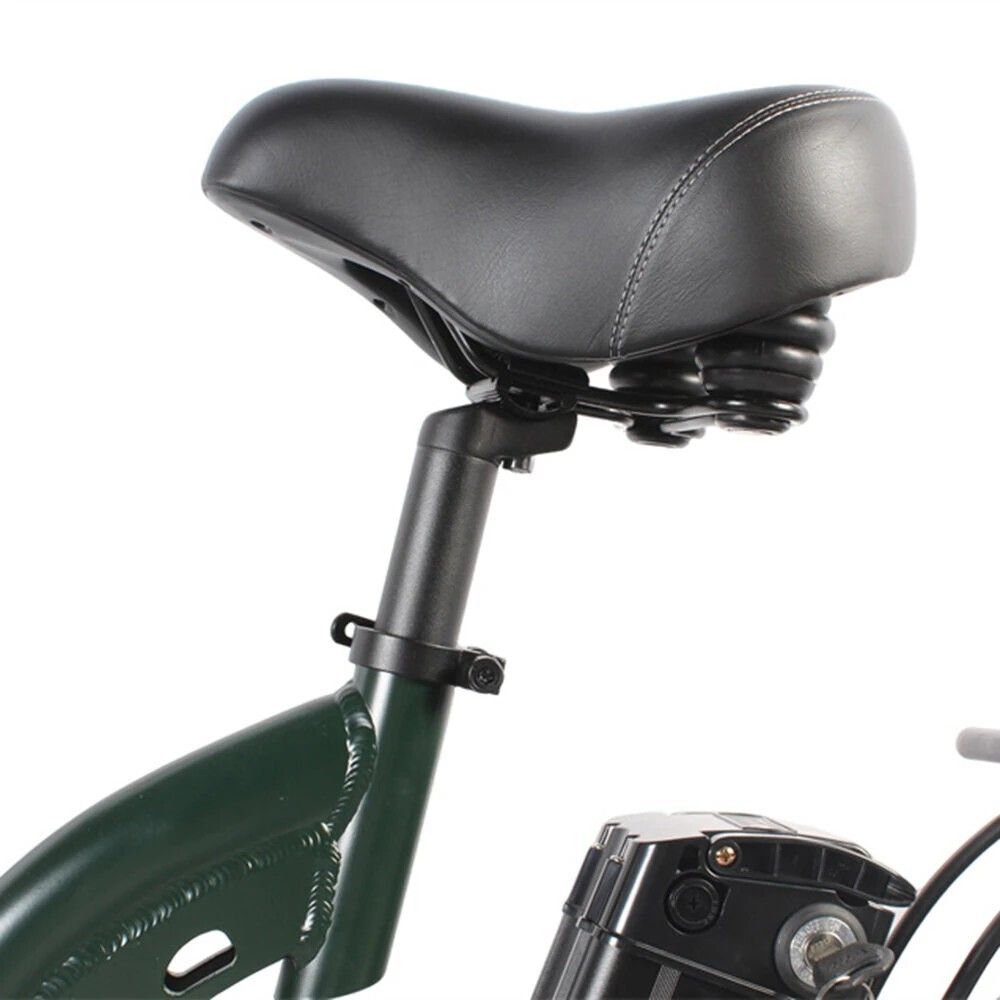 Selle noire avec suspension. Partie d'un vélo électrique.