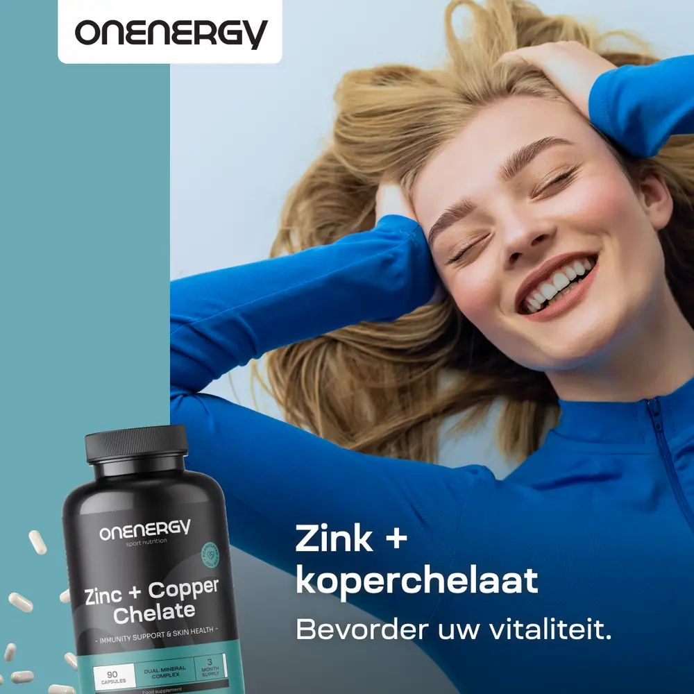 Pot Zink + Koper Chelaat. Ondersteunt immuunsysteem, huid en haar.