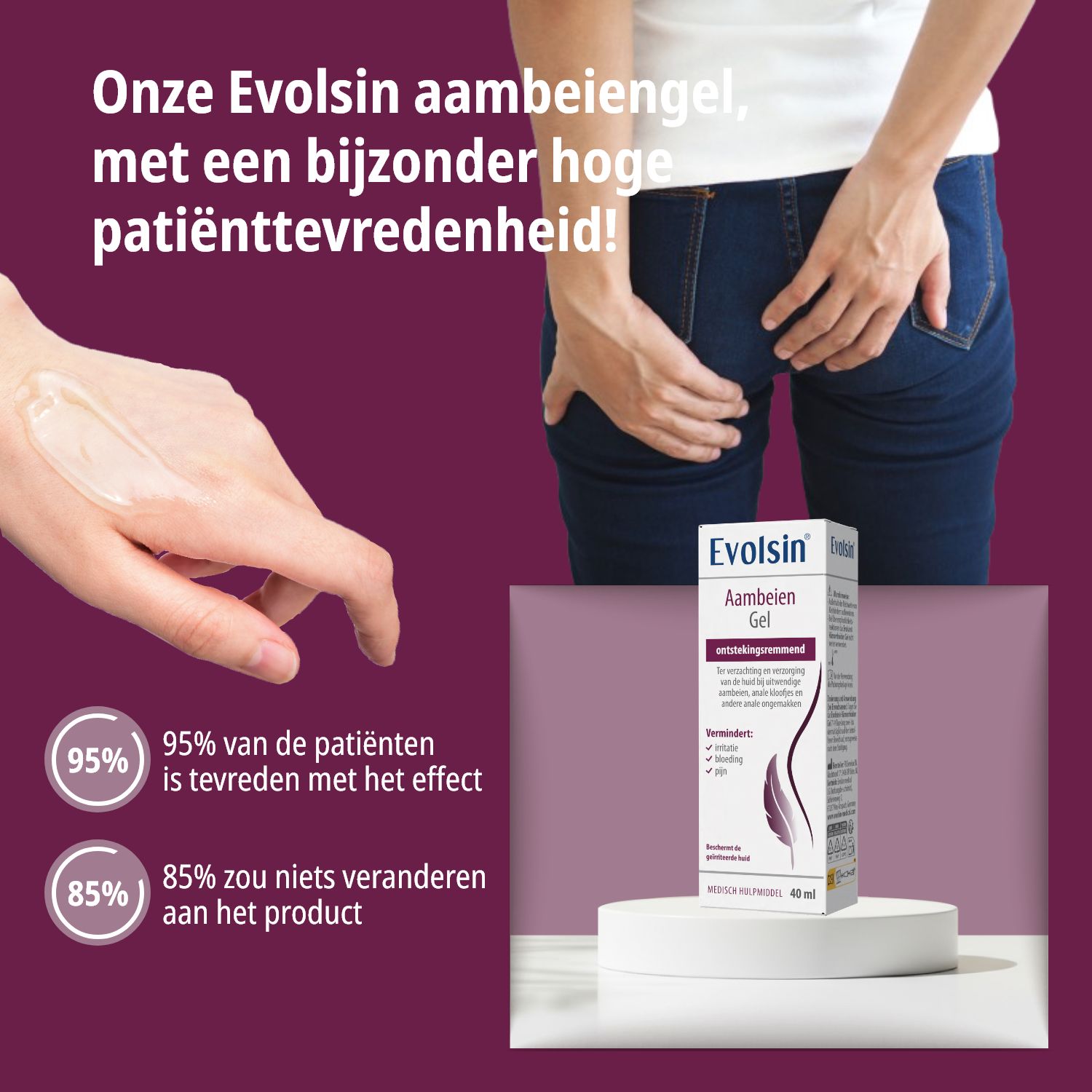 Evolsin Aambeien Gel. 40 ml. Ontstekingsremmend. Werkt tegen aambeien. Beschermt de huid.