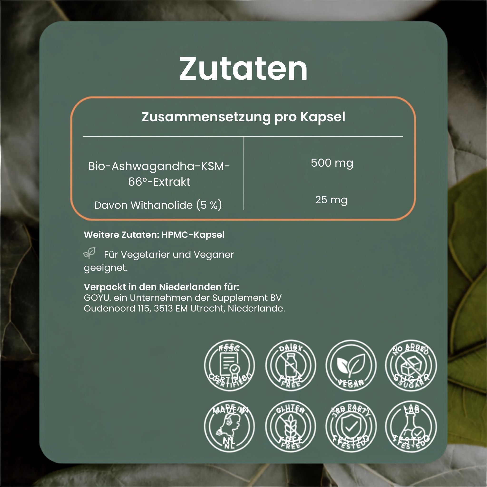 Gebruiksaanwijzing: 1 capsule per dag, innemen met water, met of na de maaltijd. Overschrijd de dagelijkse dosis niet.