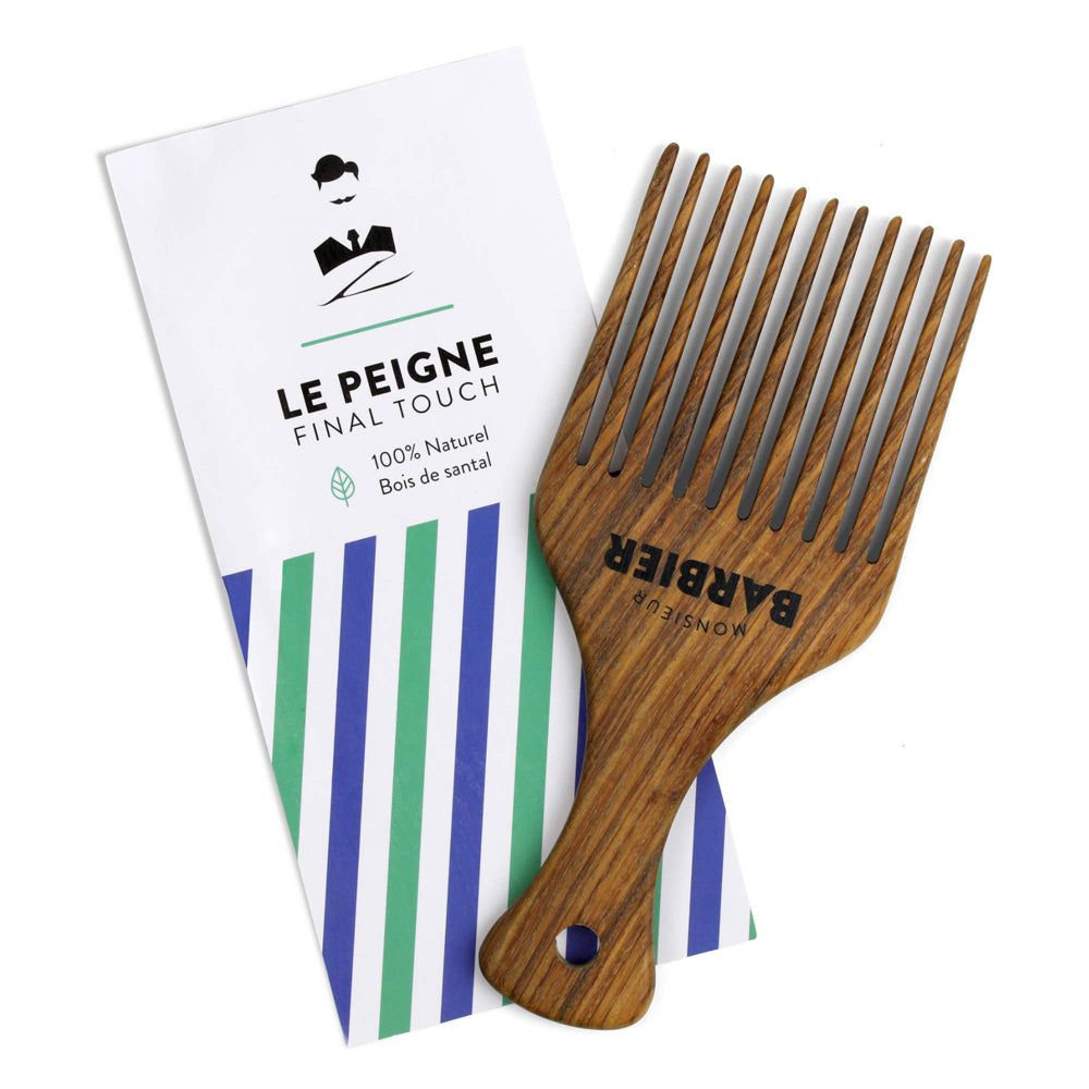 Monsieur BARBIER - Peigne afro styling pour barbe et cheveux en bois de santal