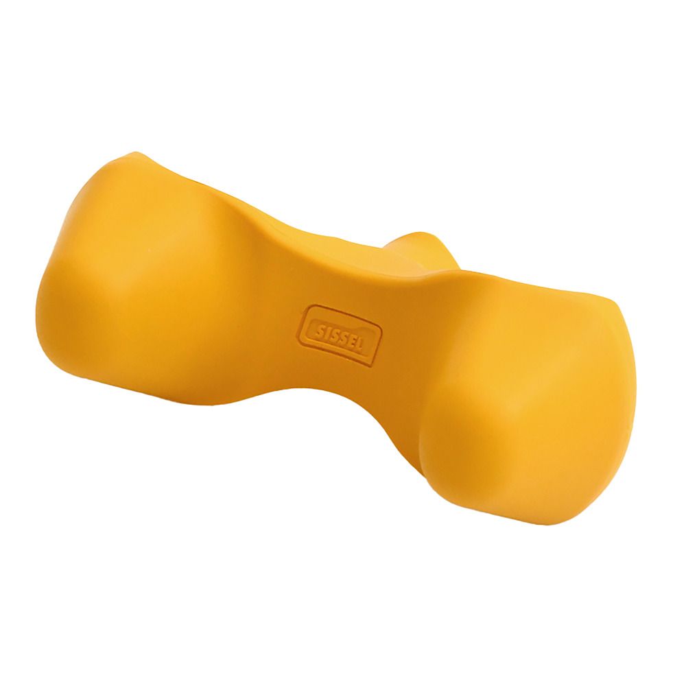 Outil de déclenchement SISSEL jaune. Forme ergonomique avec extrémités arrondies et zone centrale. Logo SISSEL.