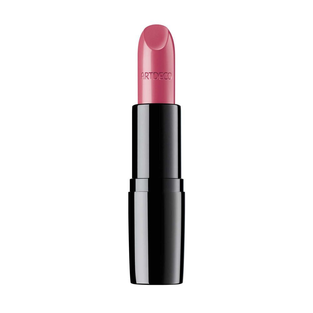 Roze lipstick met zwarte huls. Artdeco-opschrift zichtbaar op de lipstick.