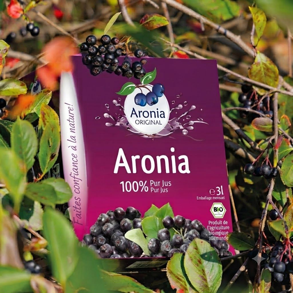 Aronia ORIGINAL Jus Aronia 3L Box avec baies d'aronia et sceau bio.