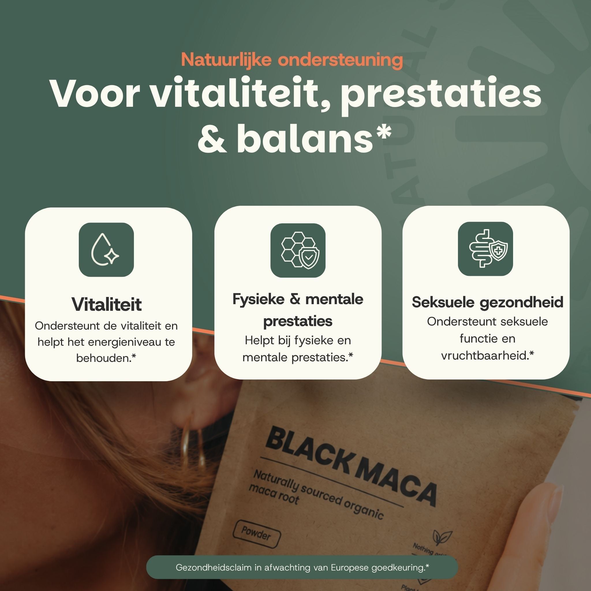 Verpakking van GOYU Biotine capsules. Duurzame kraft verpakking, onafhankelijk getest, single ingredient, past door de brievenbus.