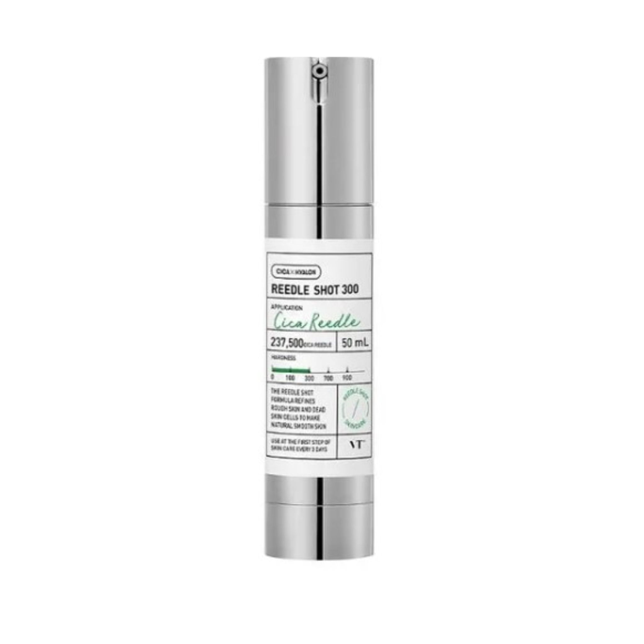 Flacon VT Cosmetics Reedle Shot 300 avec distributeur argenté, 50 ml.