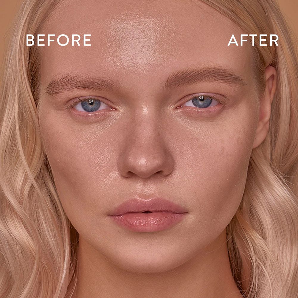 Visage avec sourcils. Texte: BEFORE, AFTER.