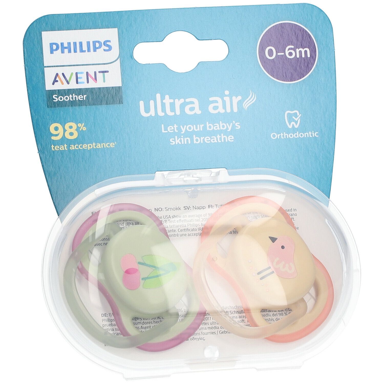 Philips Avent Ultra Air Fopspeen 0-6 Maanden SCF085/13