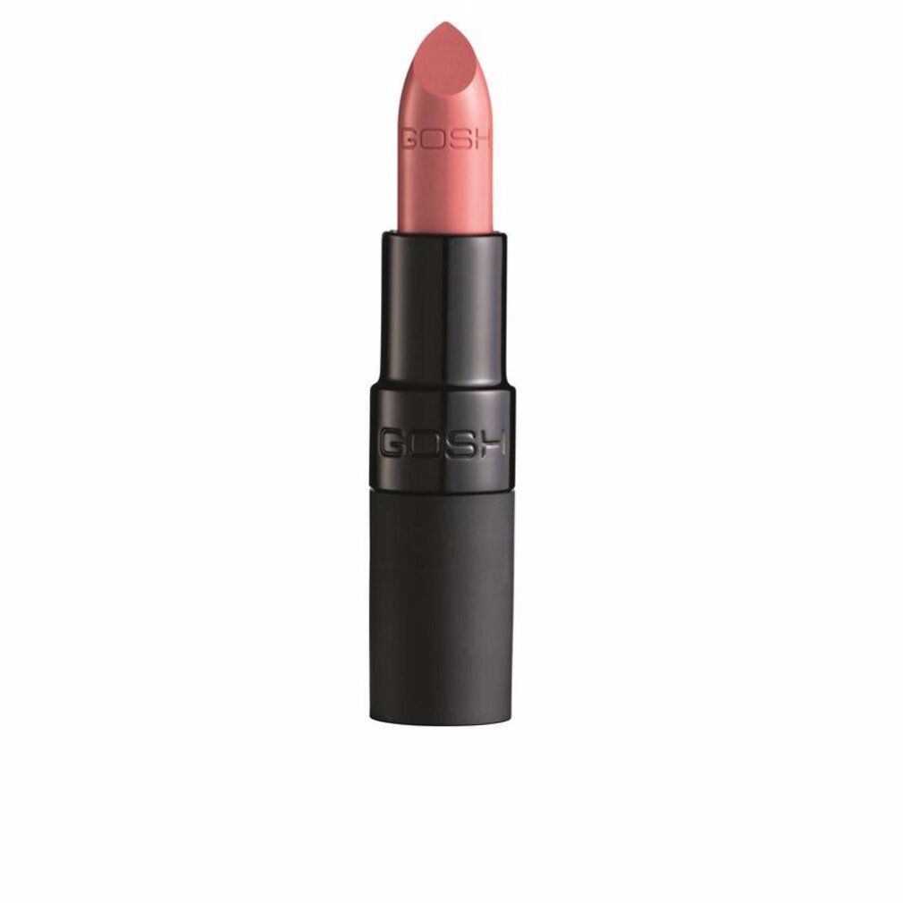 Matroze lippenstift. Zwarte huls met GOSH-logo. Roze lippenstiftpunt.