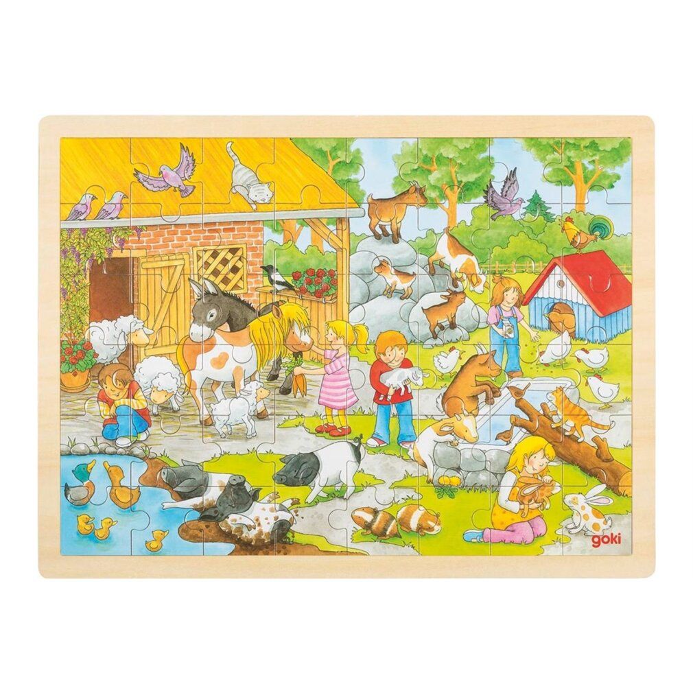 goki Houten Puzzel Kinder Dierentuin 48 Onderdelen