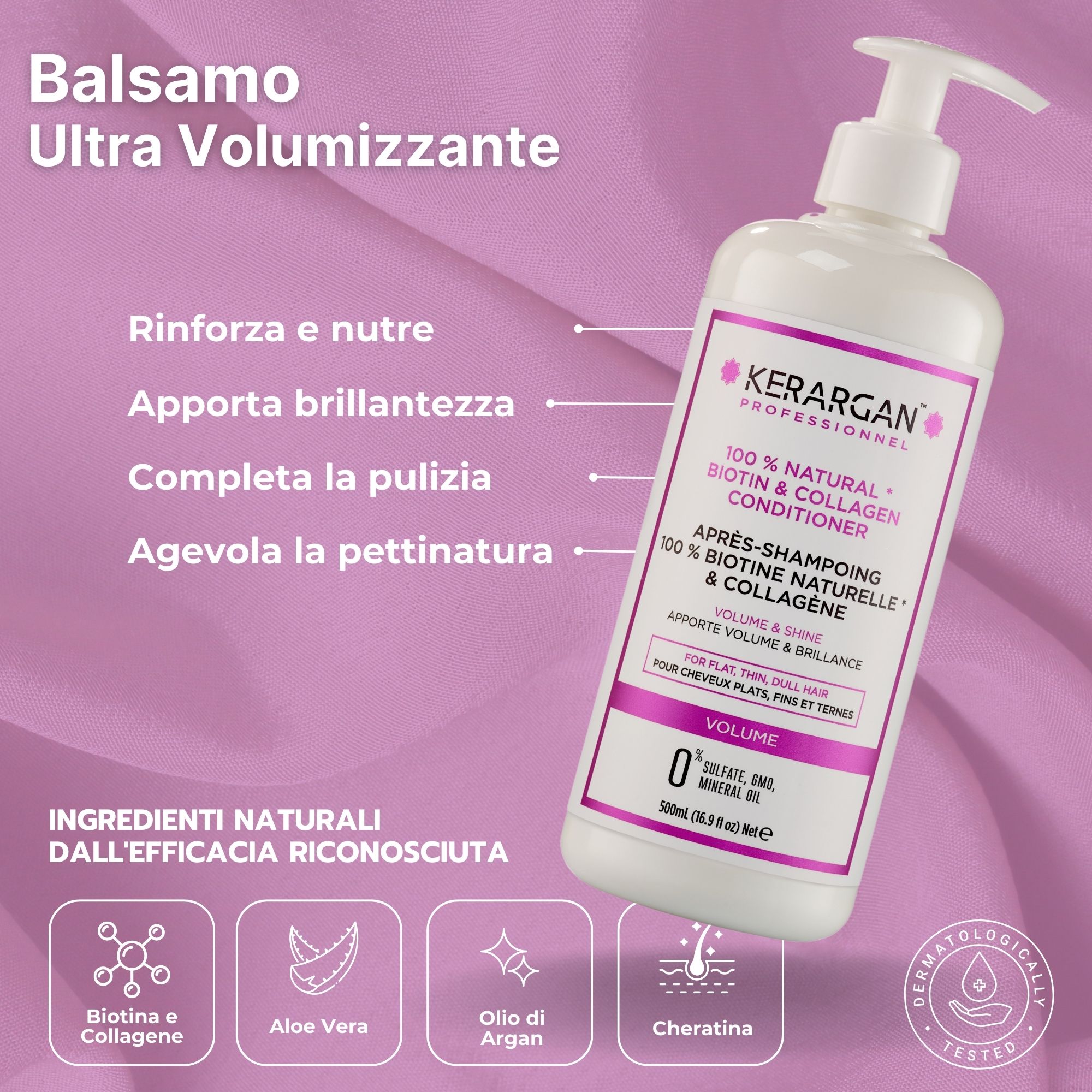 Kit De Soins Cheveux LA BEAUTÉ - Shampooing Kératine & Argent + Masque Intensif X3, Taille Familiale