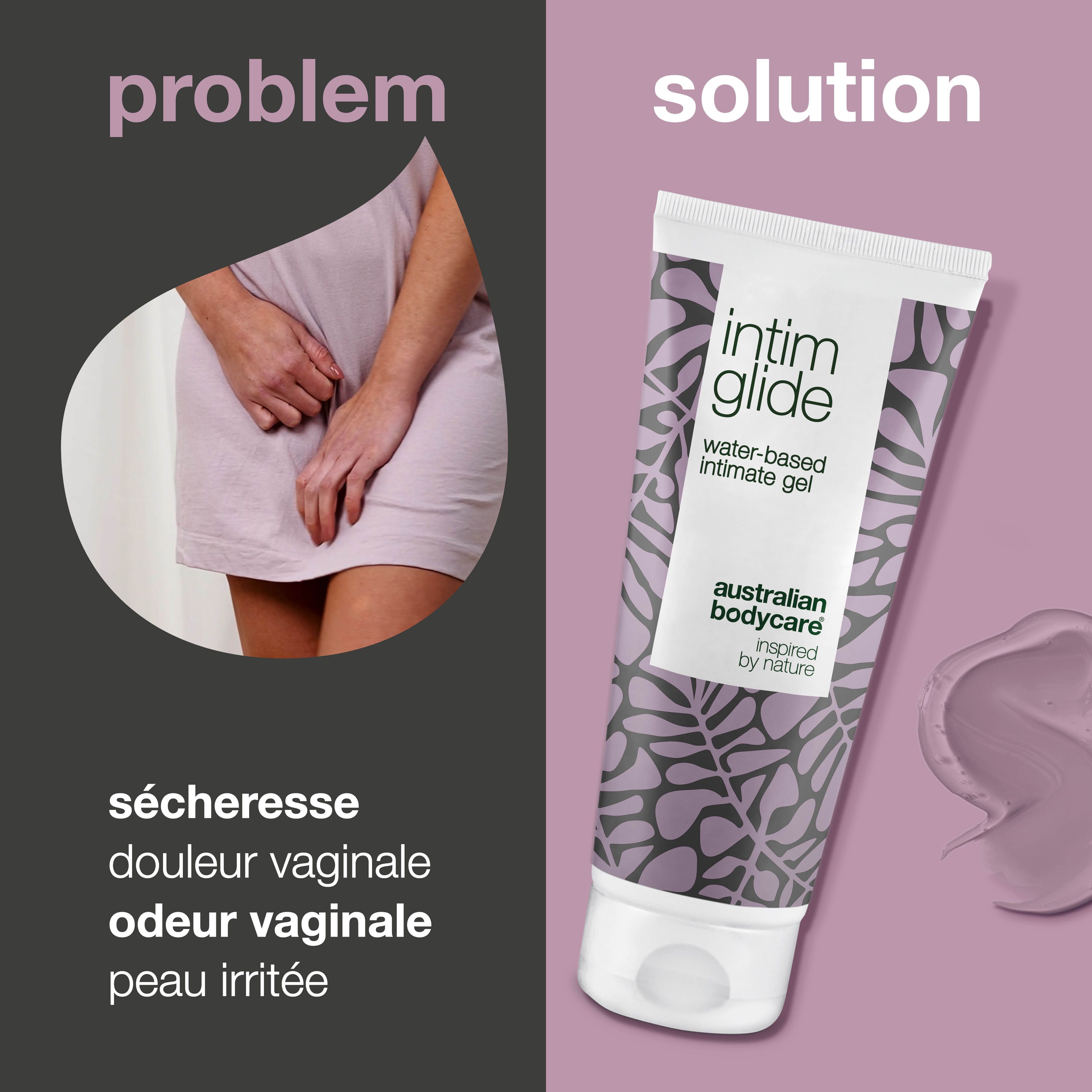 Australian Bodycare. Soins de la peau depuis 1990. Plusieurs personnes avec des produits. Fond vert.