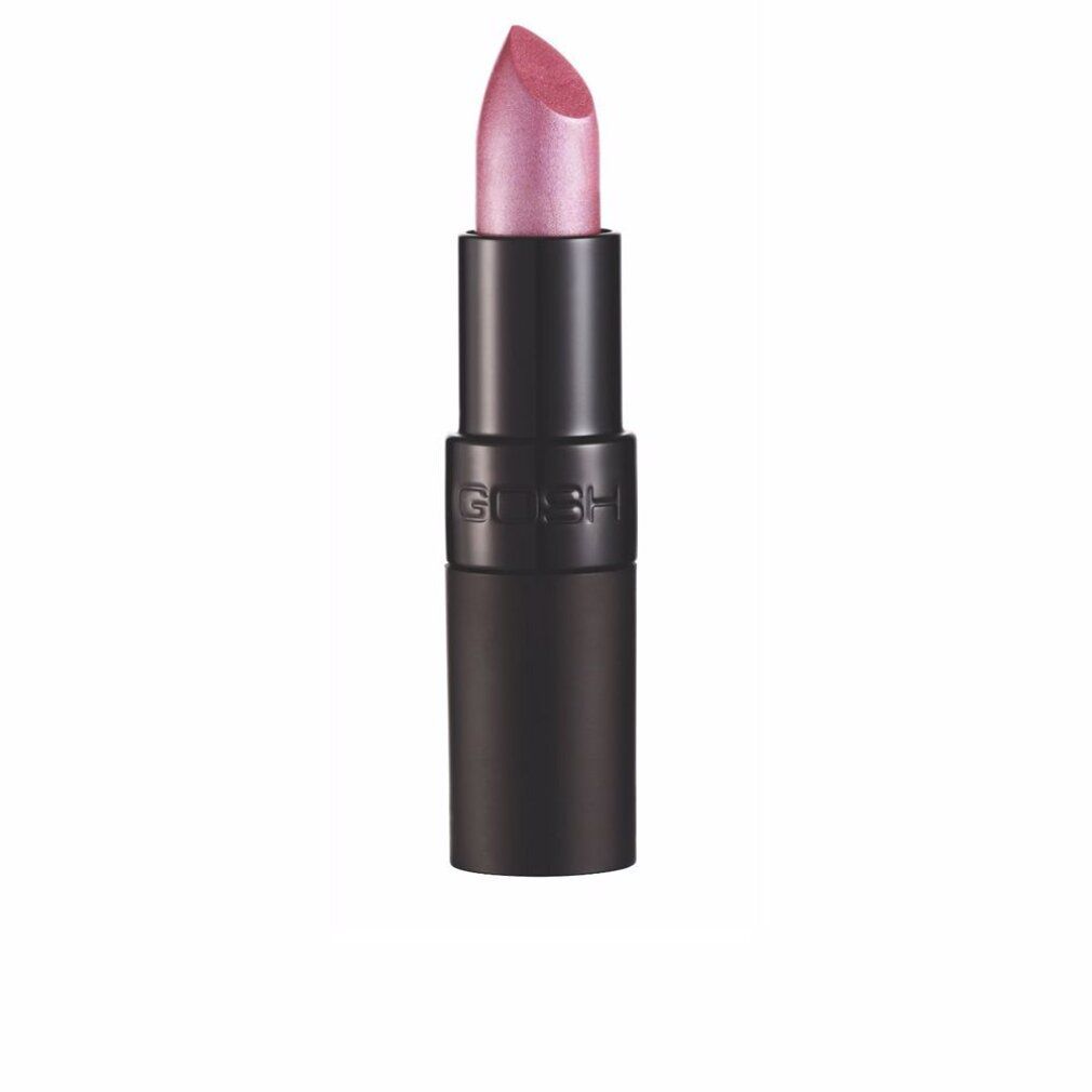 Gosh Velvet Touch Lipstick 131 Amethyst. Zwarte stick, roze punt. Gosh-logo.