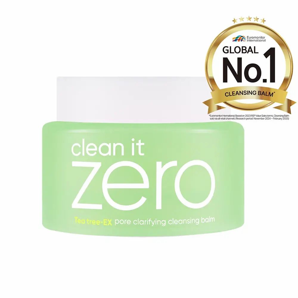 Groene pot met de tekst clean it zero. Gouden onderscheiding: Global No.1 Cleansing Balm.