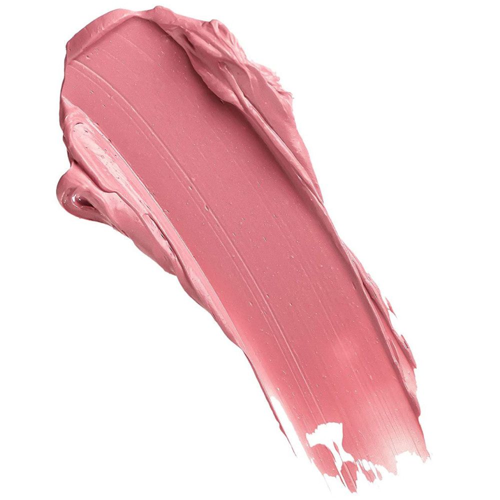 Échantillon de rouge à lèvres rose. Texture crème. Sur fond blanc.