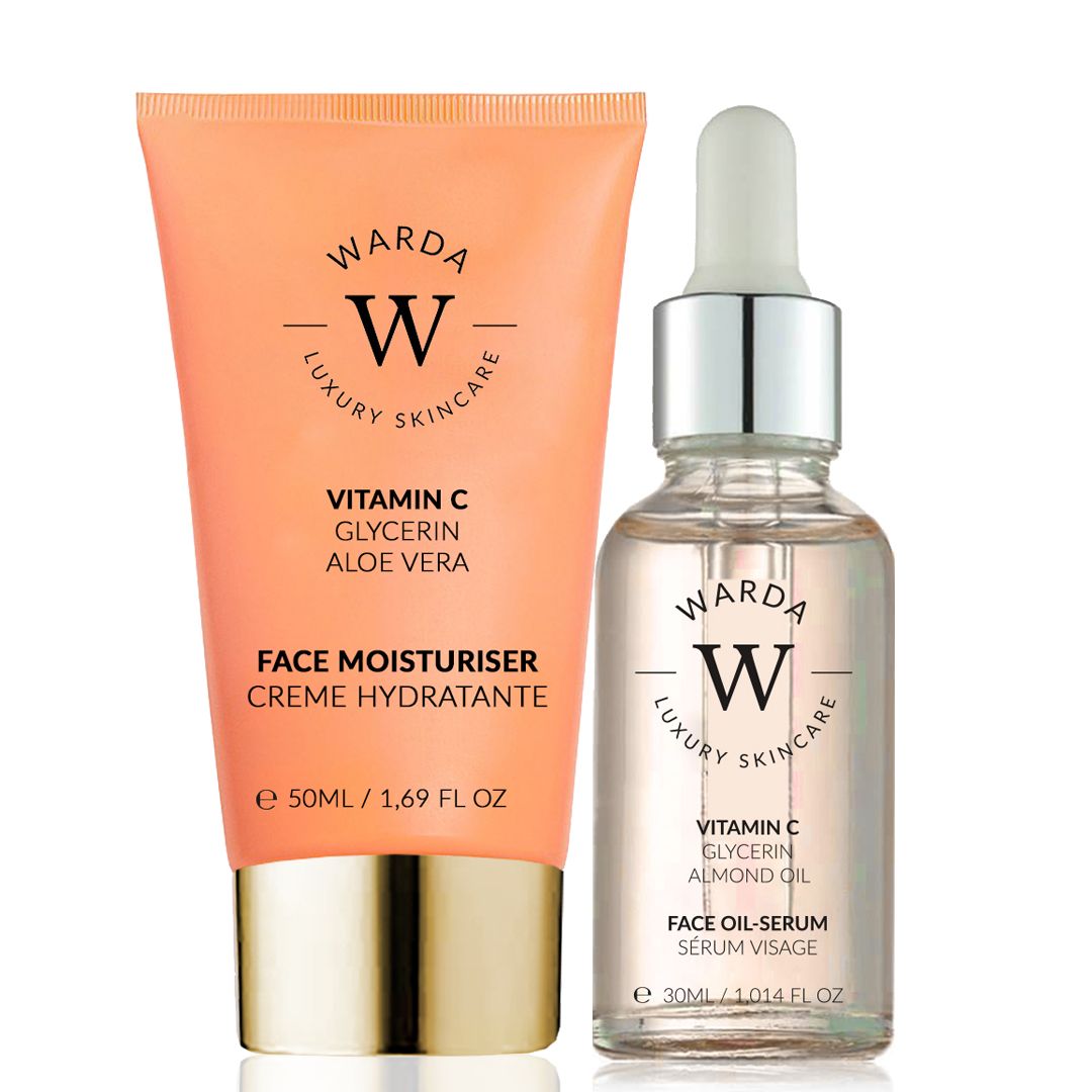 Crème hydratante visage et sérum huileux visage Warda Luxury Skincare à la vitamine C.