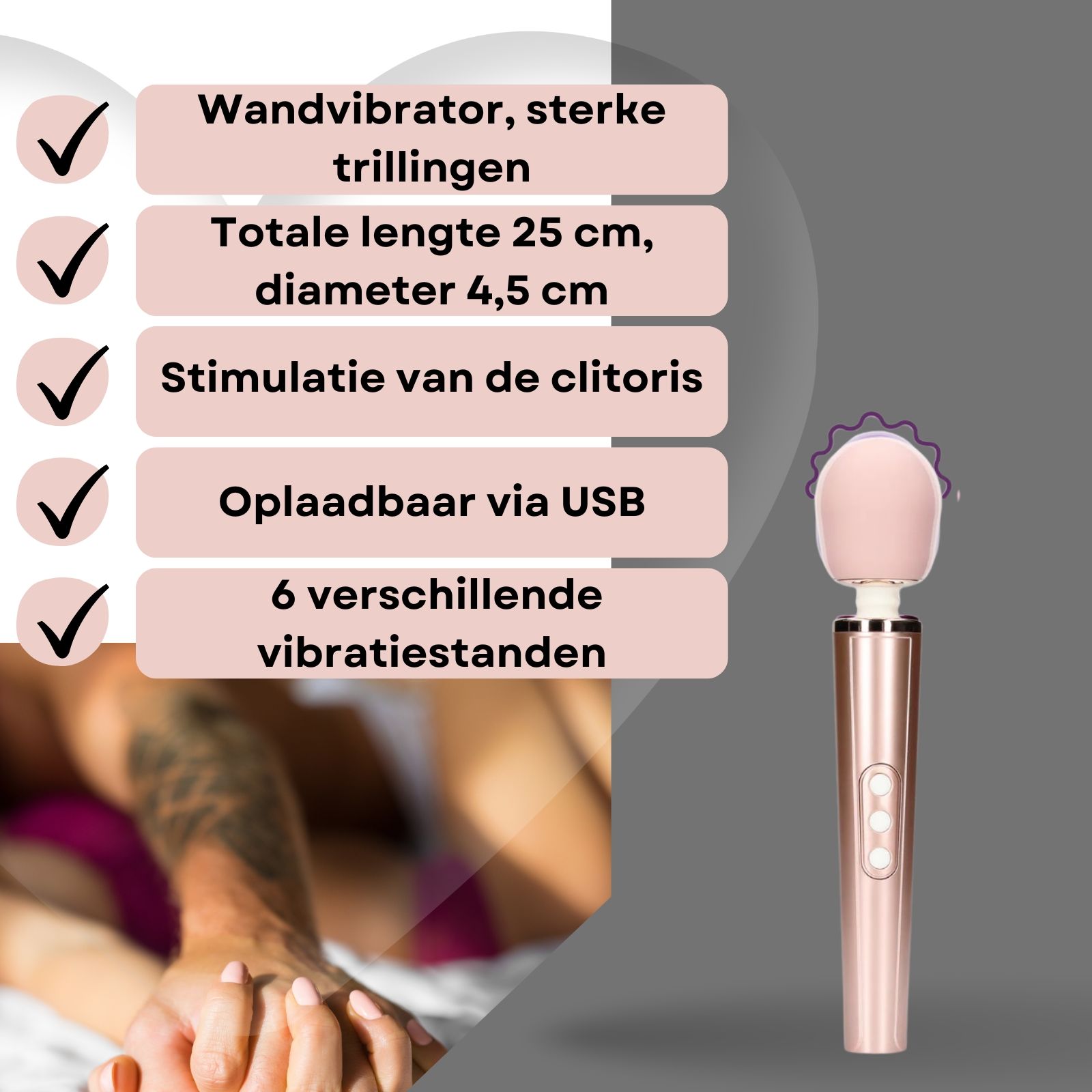 Lovelyness - Massage Wand Vibrator Roze