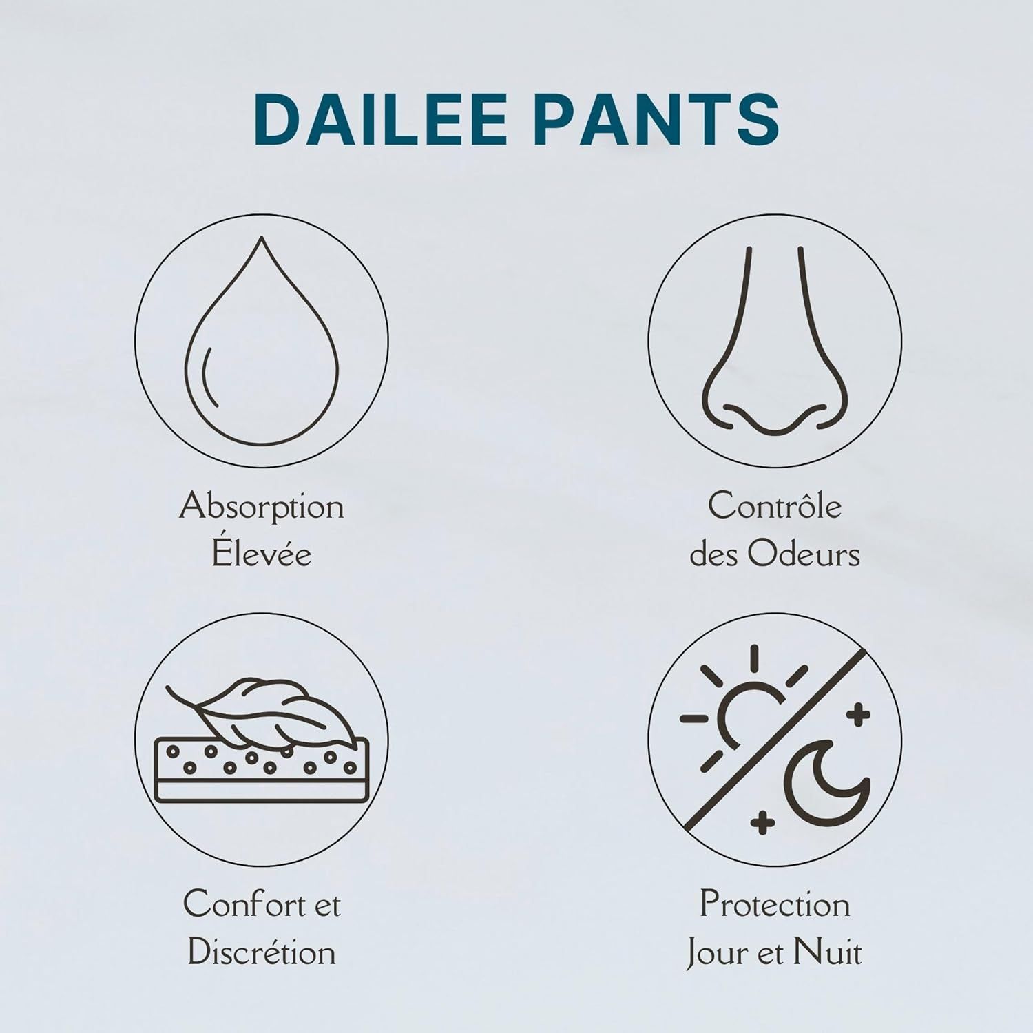 Emballage Dailee Pants Maxi, 40 pièces, taille L, Premium.