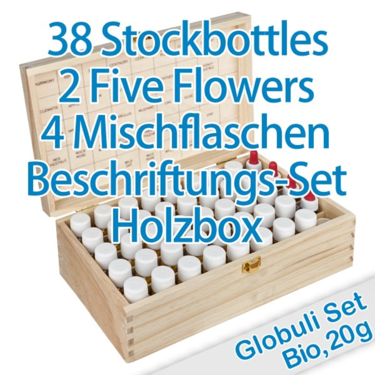 Edis 20g Bachbloesem Globuli Set in houten doos