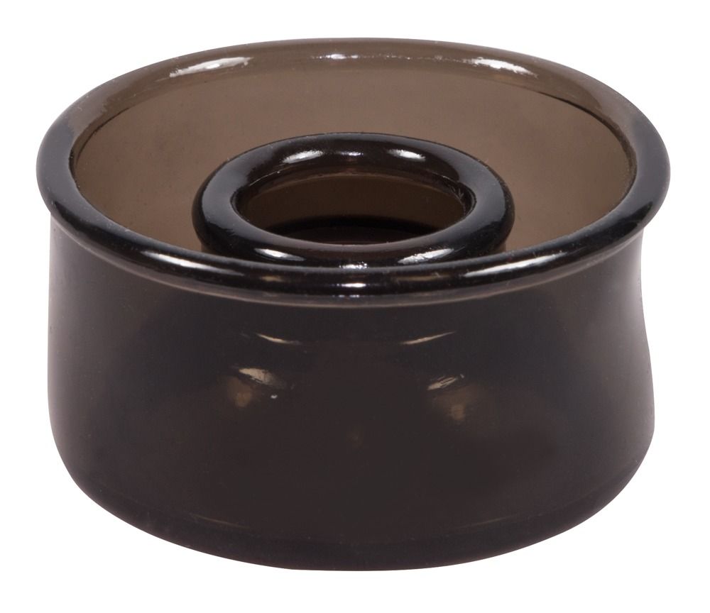 Anneau en silicone gris foncé, transparent, à double épaisseur.