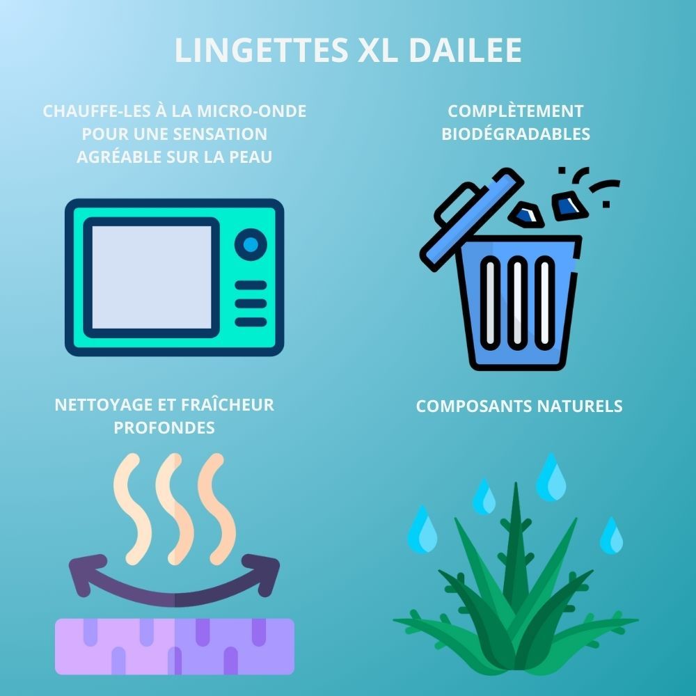 Dailee Lingettes Humides Adultes XXL