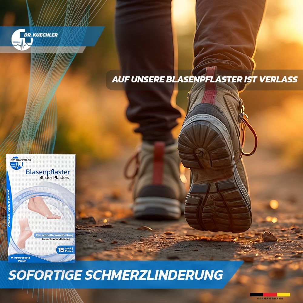 Dr. Kuechler Medical 15 stuks hydrocolloïde blarenpleisters, gemengd voordeelpakket, 3 maten
