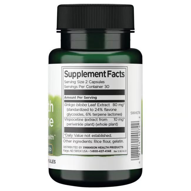 Dos du flacon vert. Étiquette blanche avec informations nutritionnelles et ingrédients.