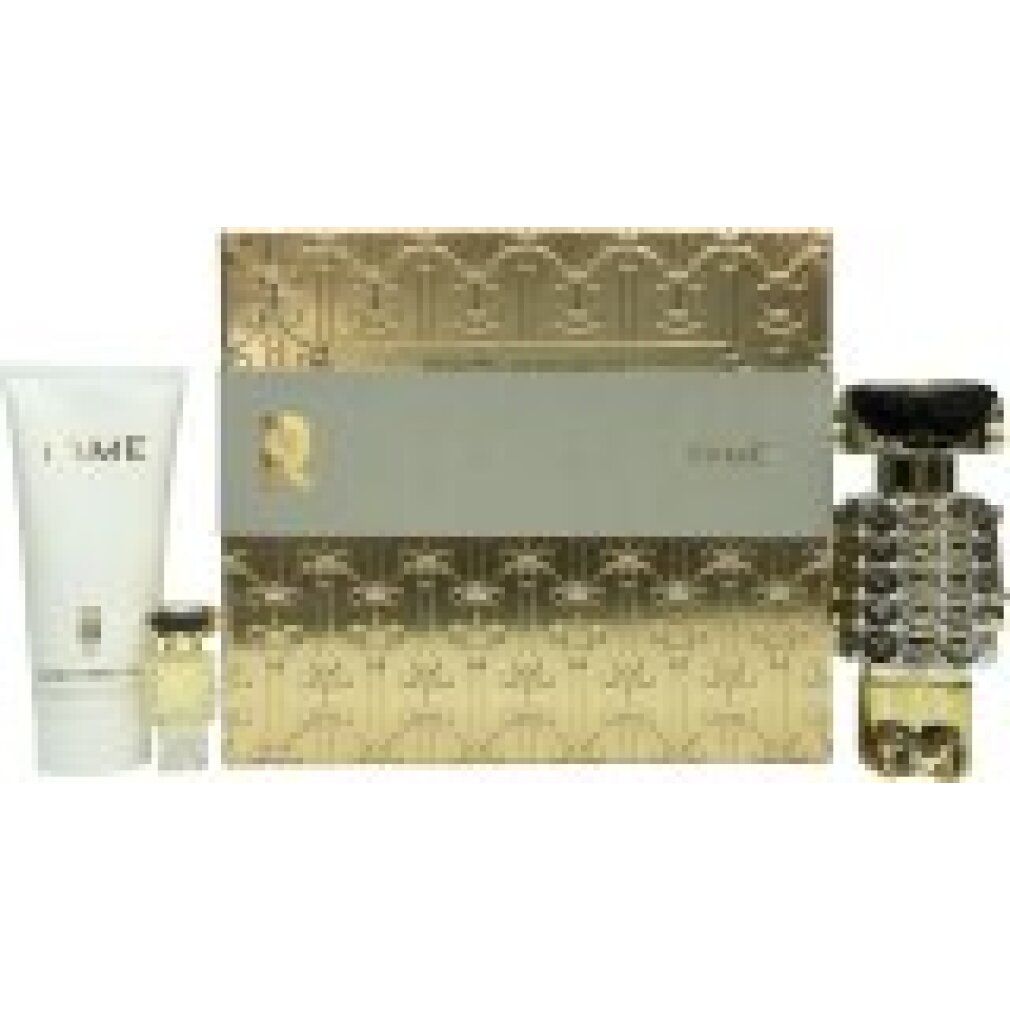Rabanne FAME parfum geschenkset met flacon, miniatuurflacon en bodylotion.