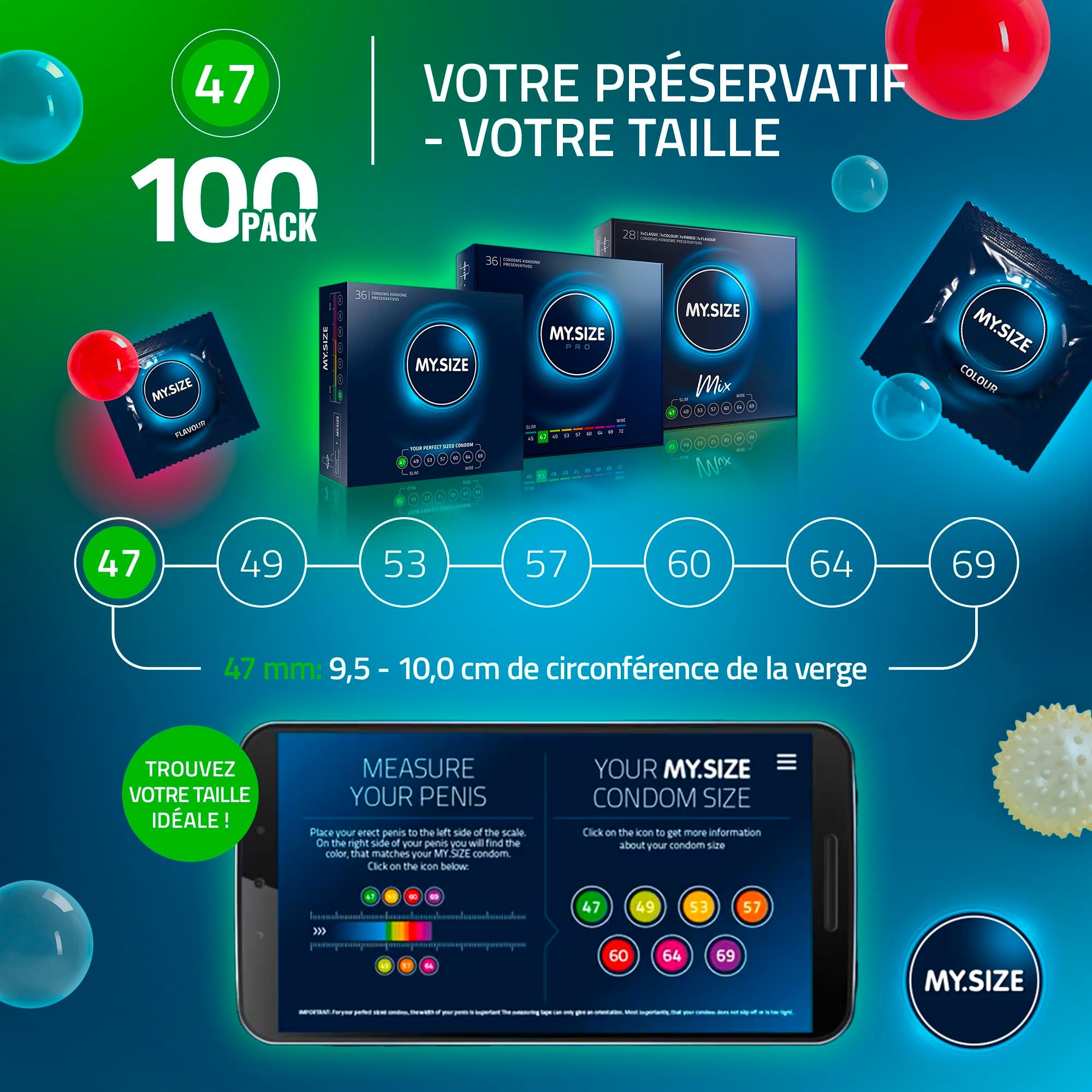 MY.SIZE Préservatifs Megaset 69mm