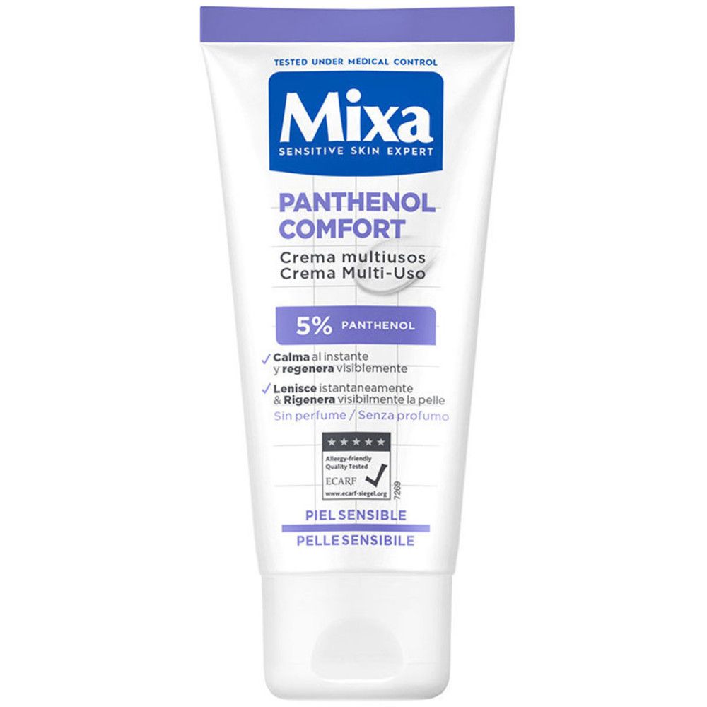 Tube Panthenol Comfort. Inscriptions: Mixa, Panthenol Comfort, 5% Panthenol. Label ECARF.
