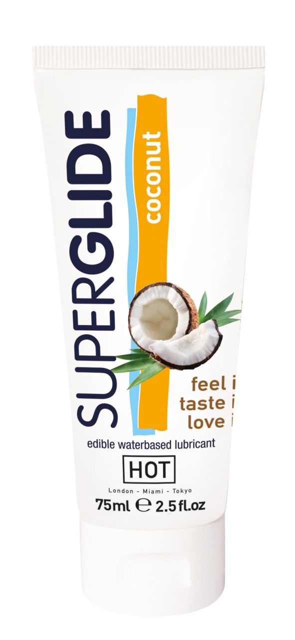 HOT Superglide Coco, lubrifiant comestible à base d'eau, 75ml.