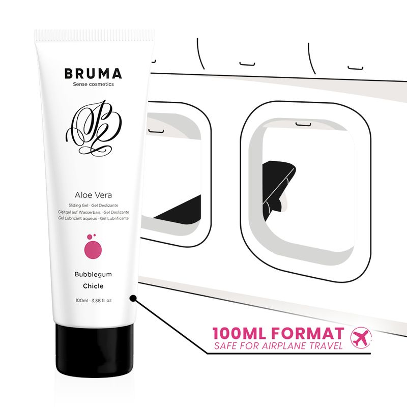 Bruma glijmiddel Aloë Vera, 100ml tube, 100ml formaat, veilig voor vliegreizen.